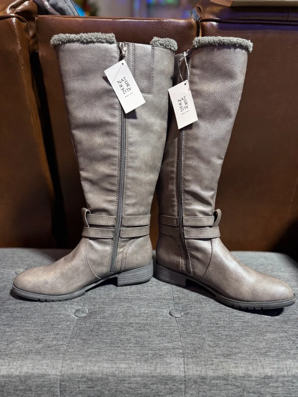 Naturalizer Gray Tall Faux-Suede Over-the-Knee Boots